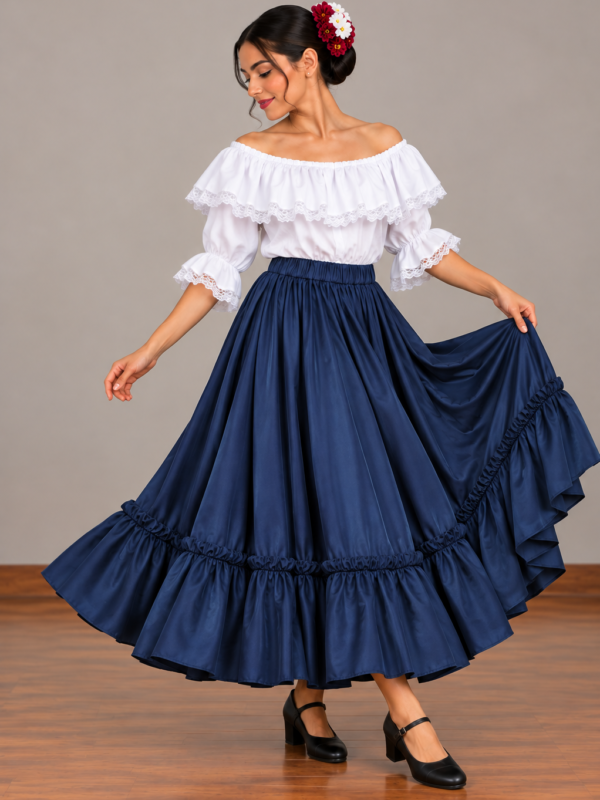 Pollera Plato Zamba Azul