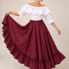 Pollera Plato Zamba Bordó