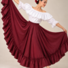 Pollera Plato Zamba Bordó